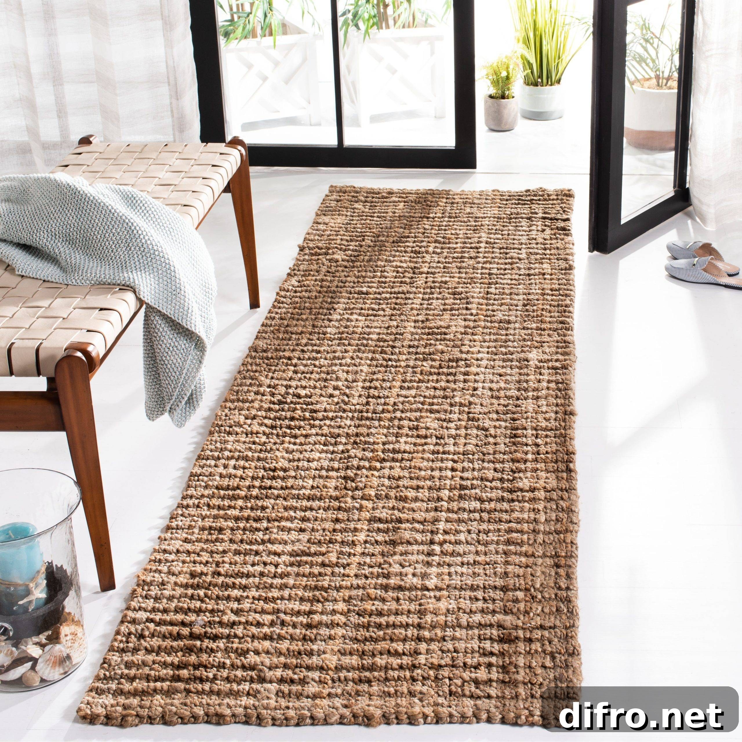 Towel on entryway bench