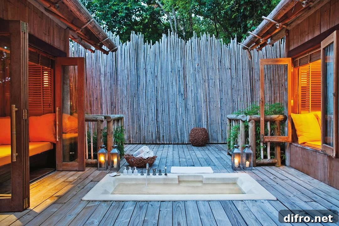 Indoor-Outdoor Sunken Bathtub