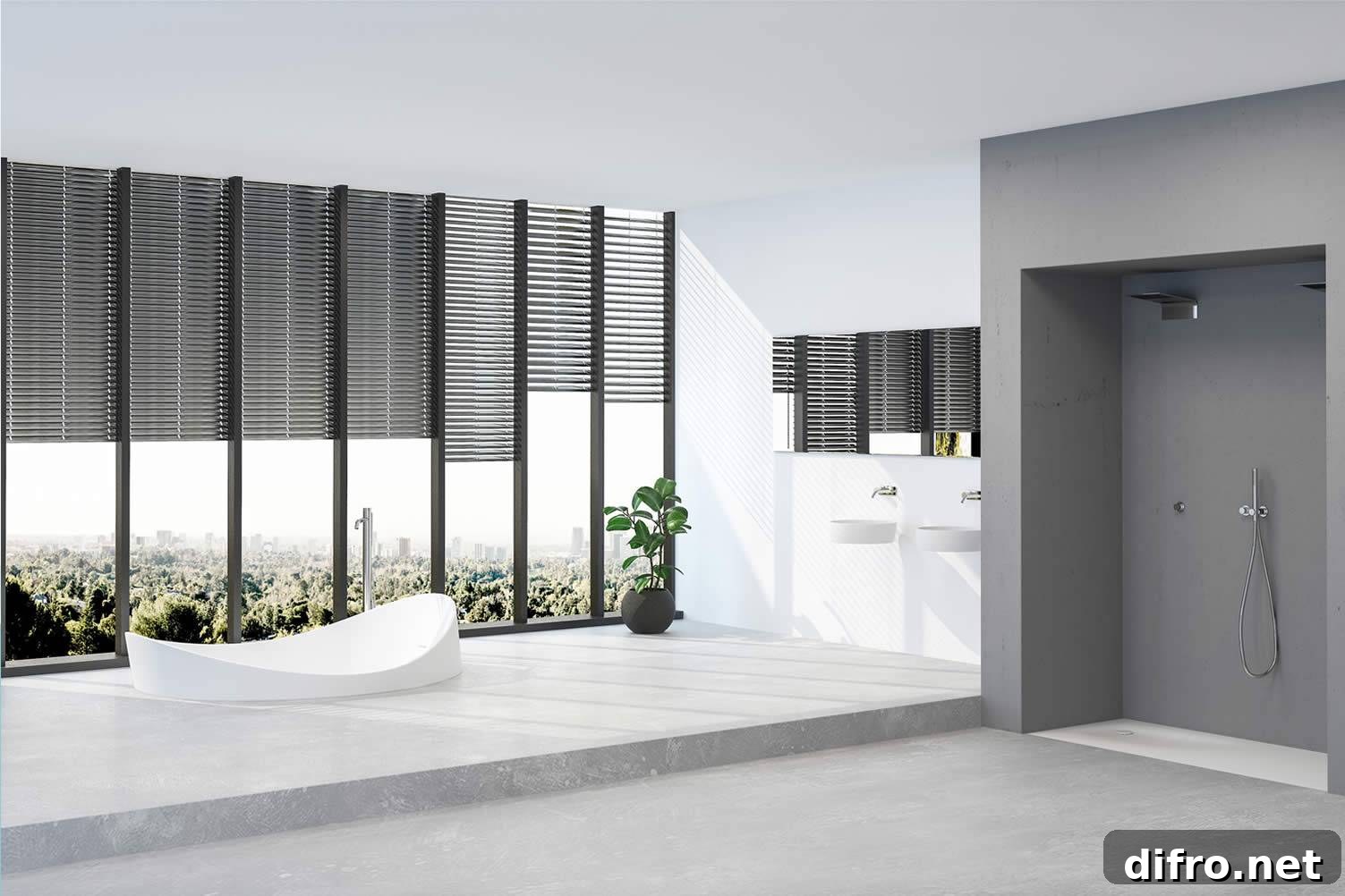 Asymmetrical Sunken Bathtub.