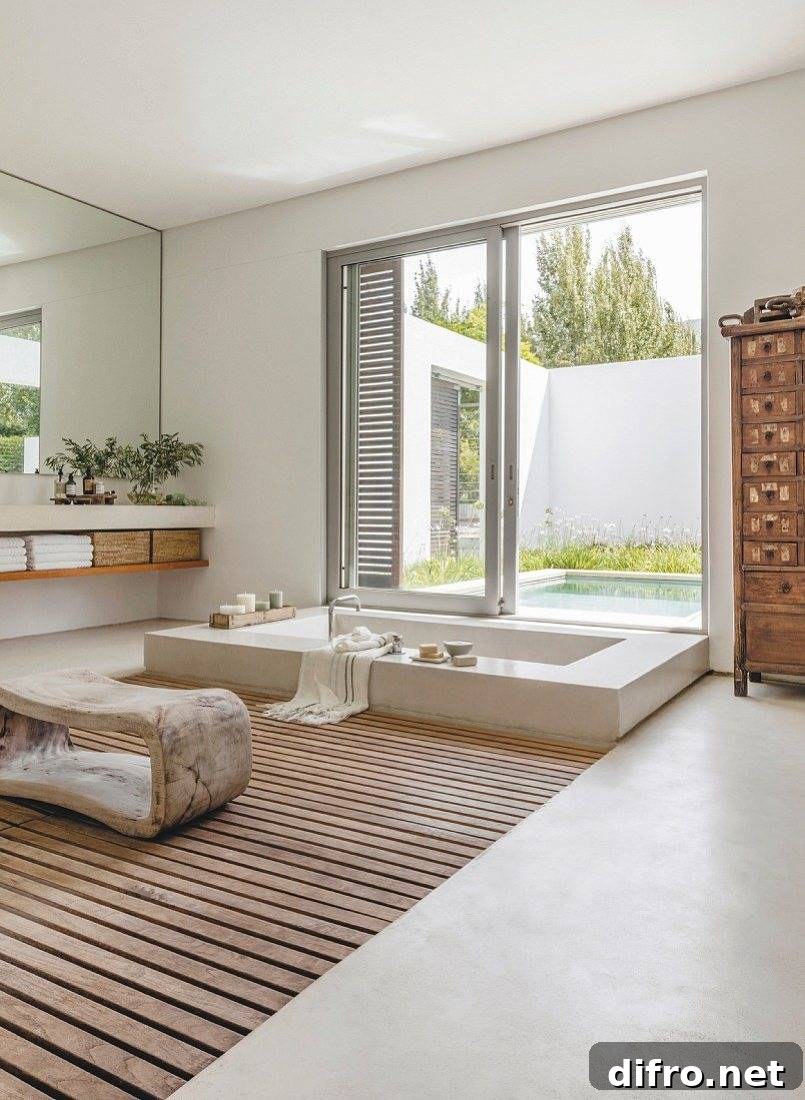 Sunken Bathtub With Sliding Door