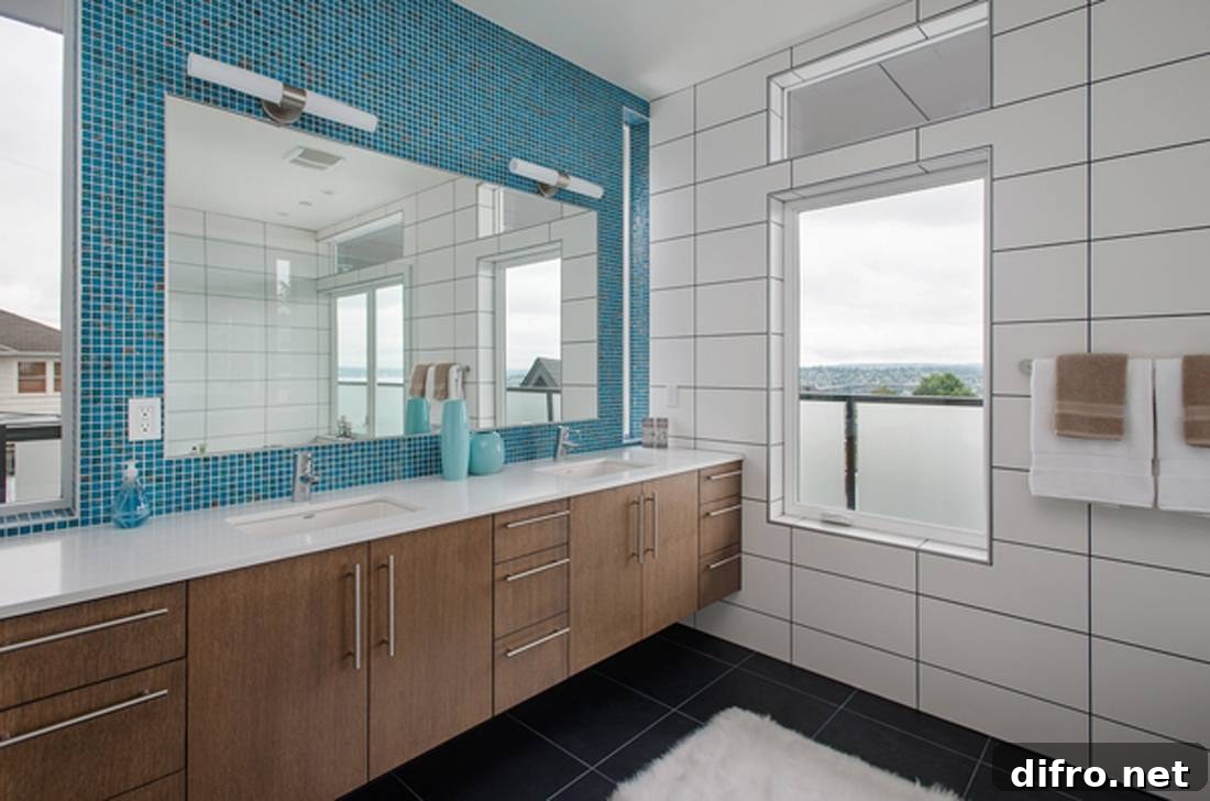 Spacious bathroom with large window