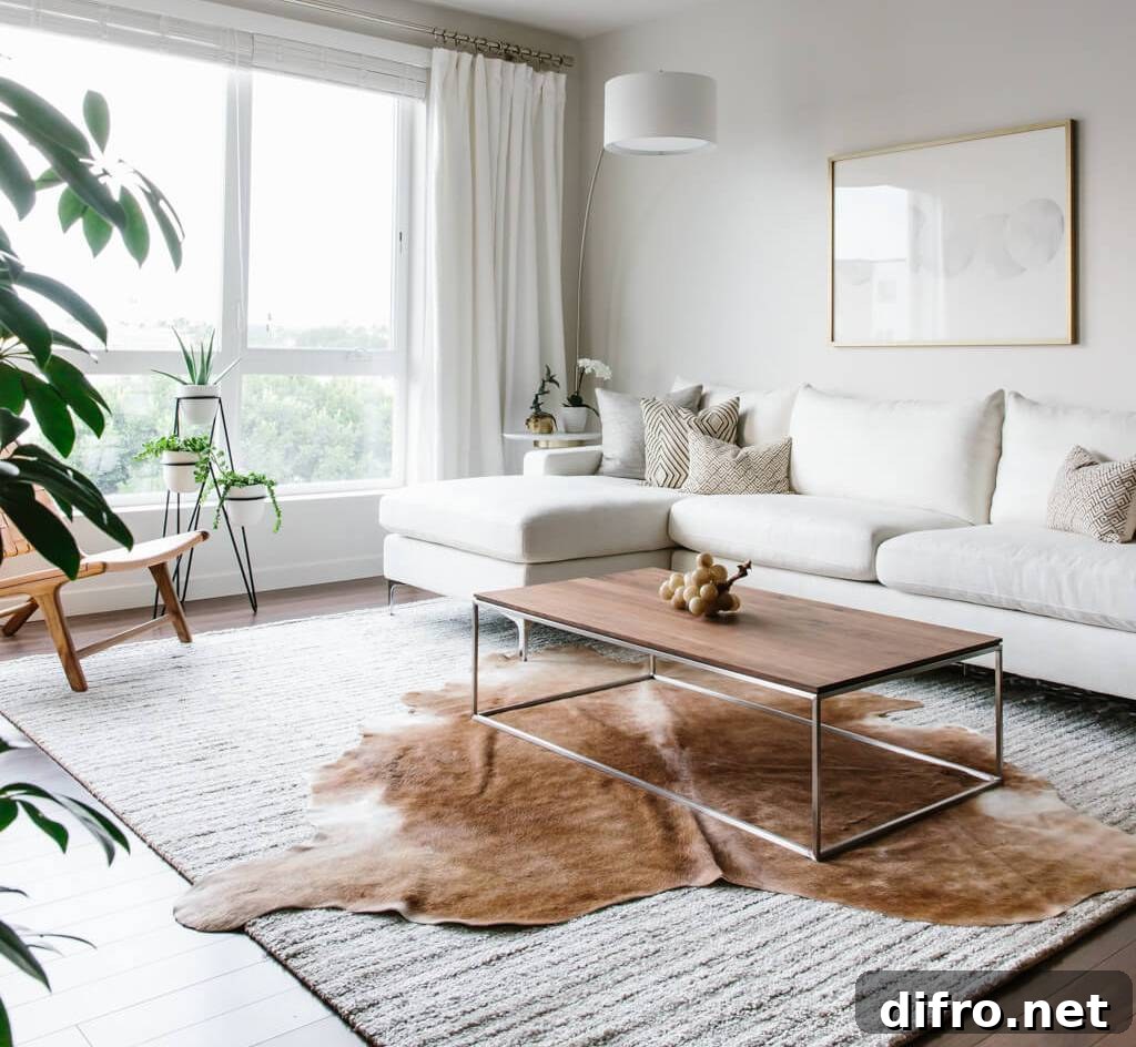 Cowhide on Rectangular Rug