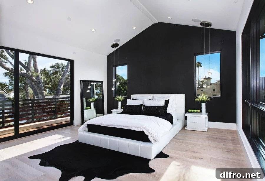 Minimalist Space with Black Cowhide Rug
