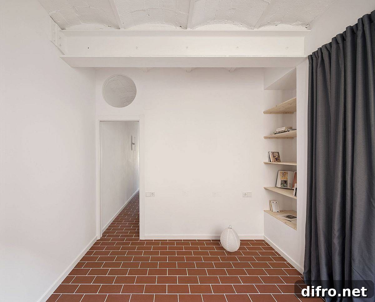 Traditional Barcelona apartment details juxtaposed with modern finishes