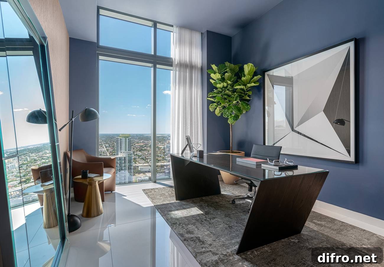 Luxurious Home Office With A View