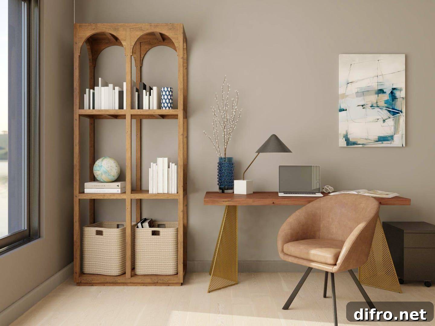 Modern Home Office With Earthy Colours