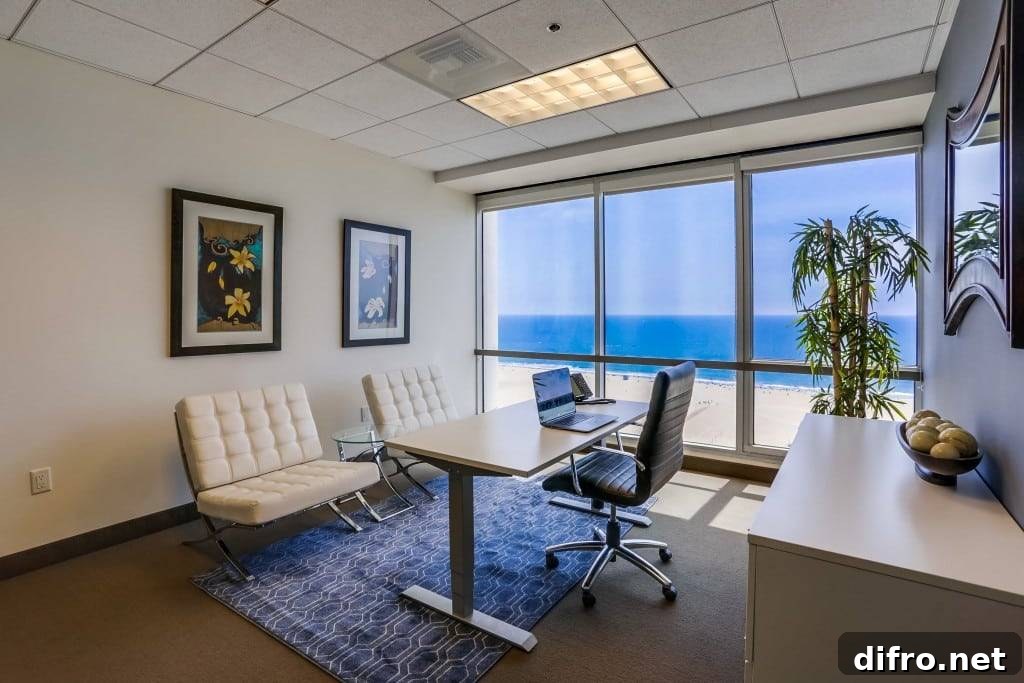 Luxurious Home Office With a View.