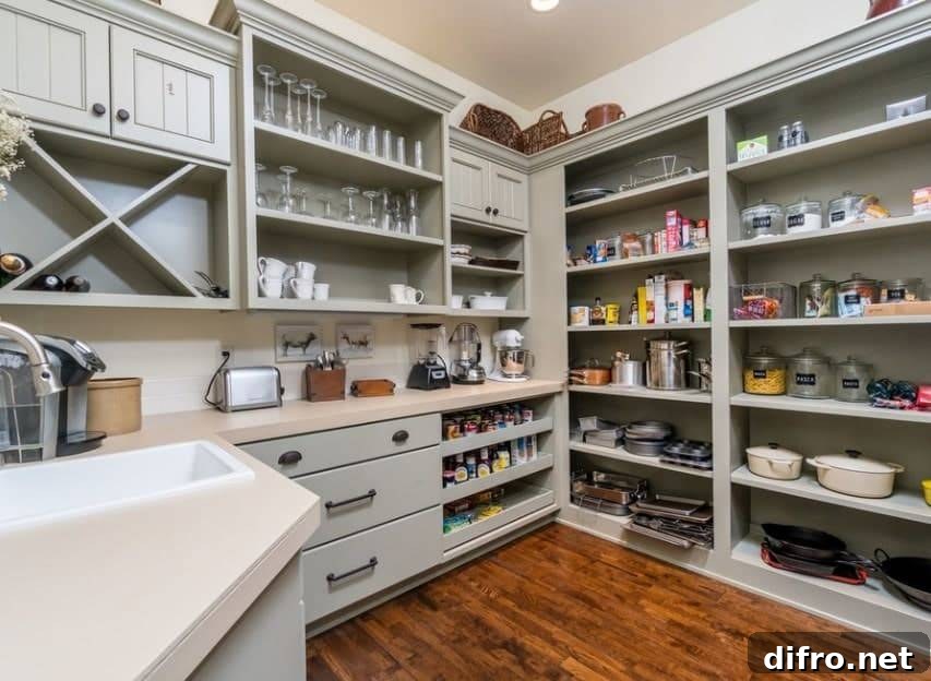 countertops in pantry with electrical appliances and power points