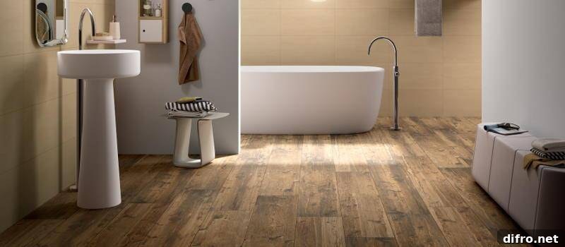 Plank Like Wood Tile Bathroom