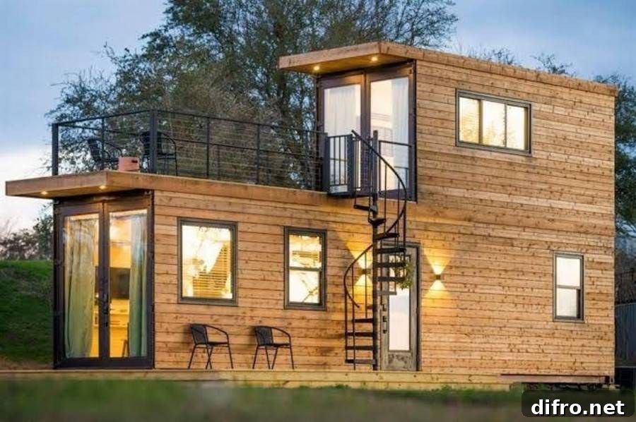 wooden panelled container home
