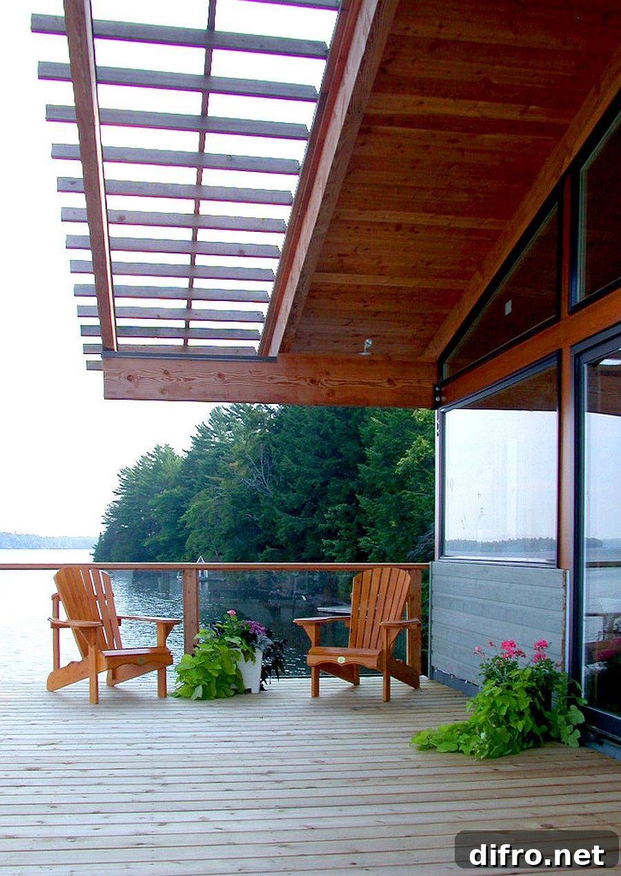 Smart shading protects deck and living spaces