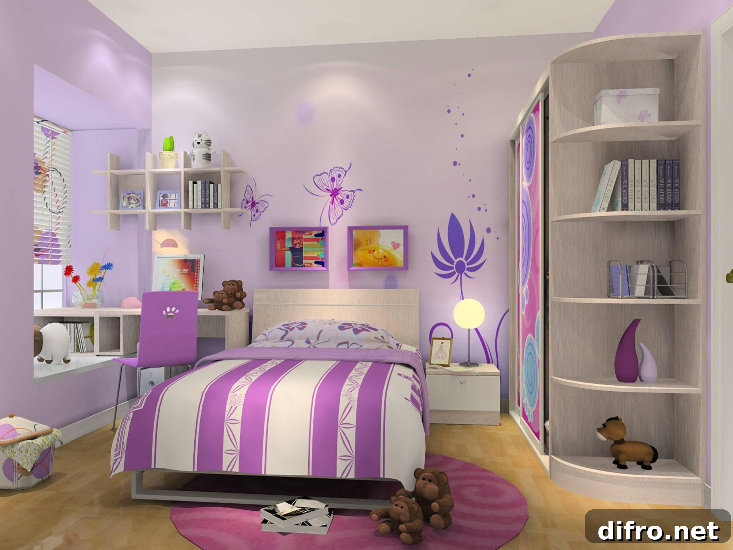 Purple Themed Bedroom