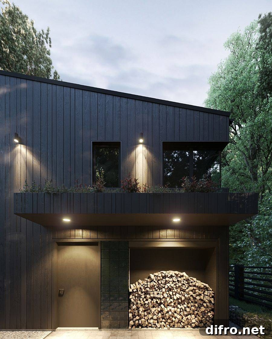 Street facade concealing planted roof