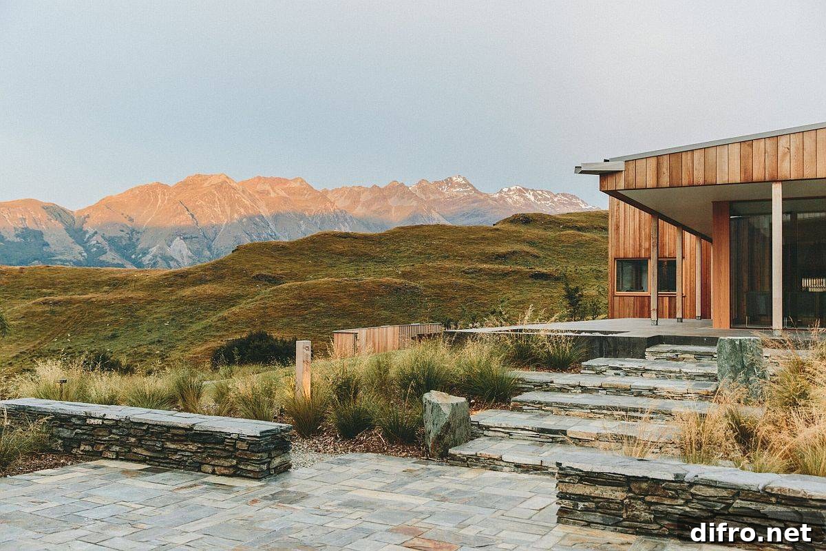 View of the rugged landscape around the renovated Hollywood Hills home