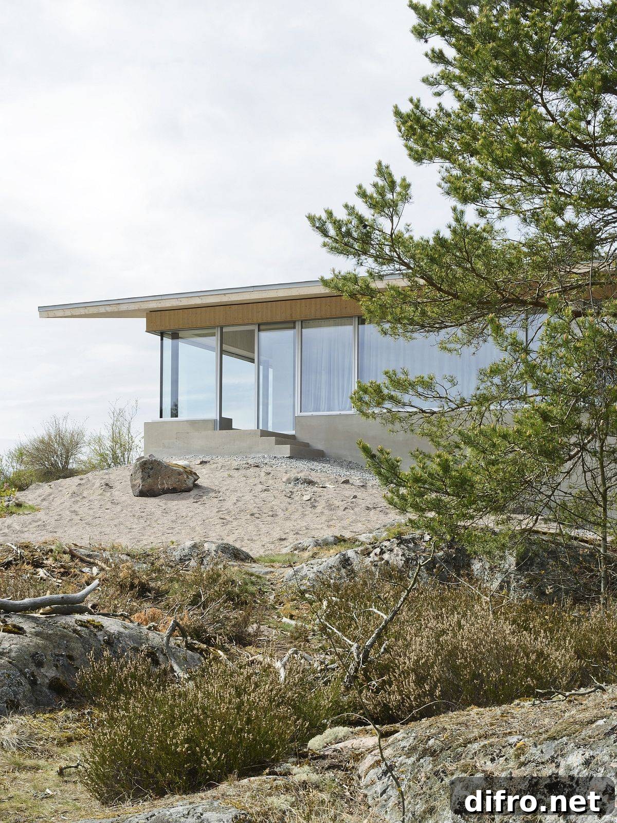 Home nestled on a private island in the Stockholm archipelago