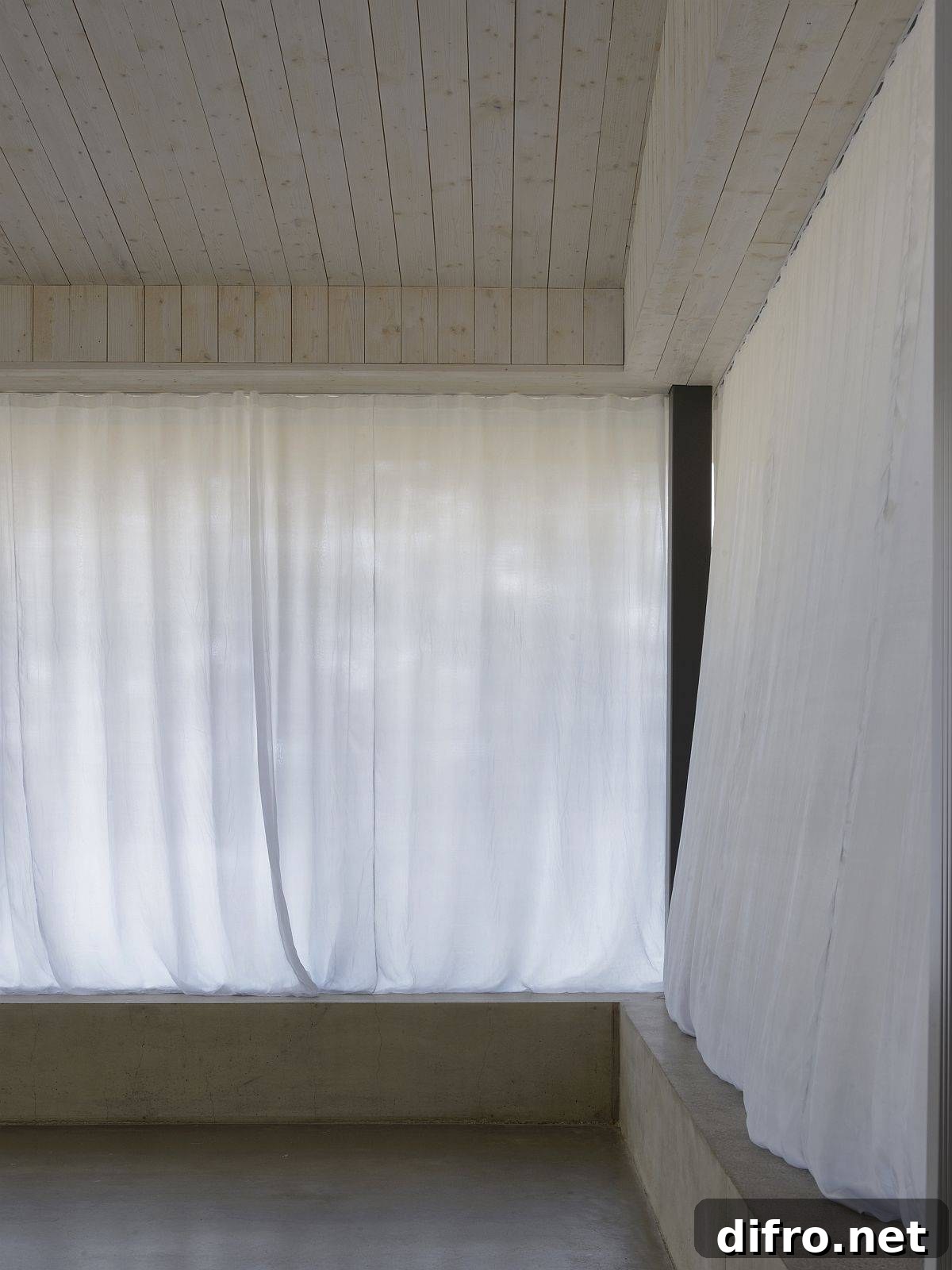 White sheer curtains inside the house