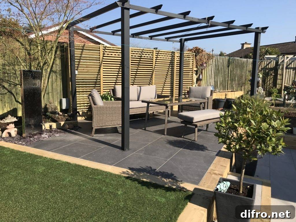 backyard patio with seating