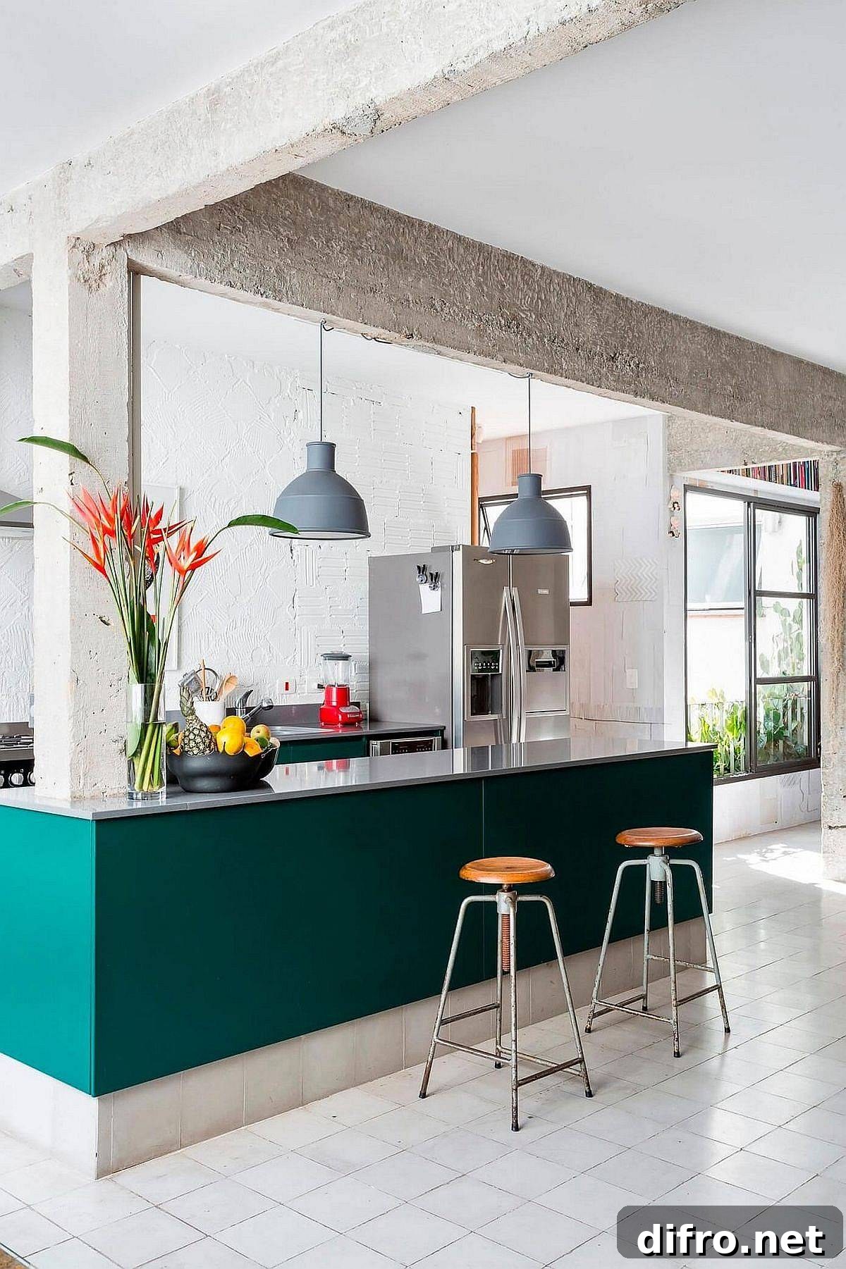 Simple island lighting that makes an impact