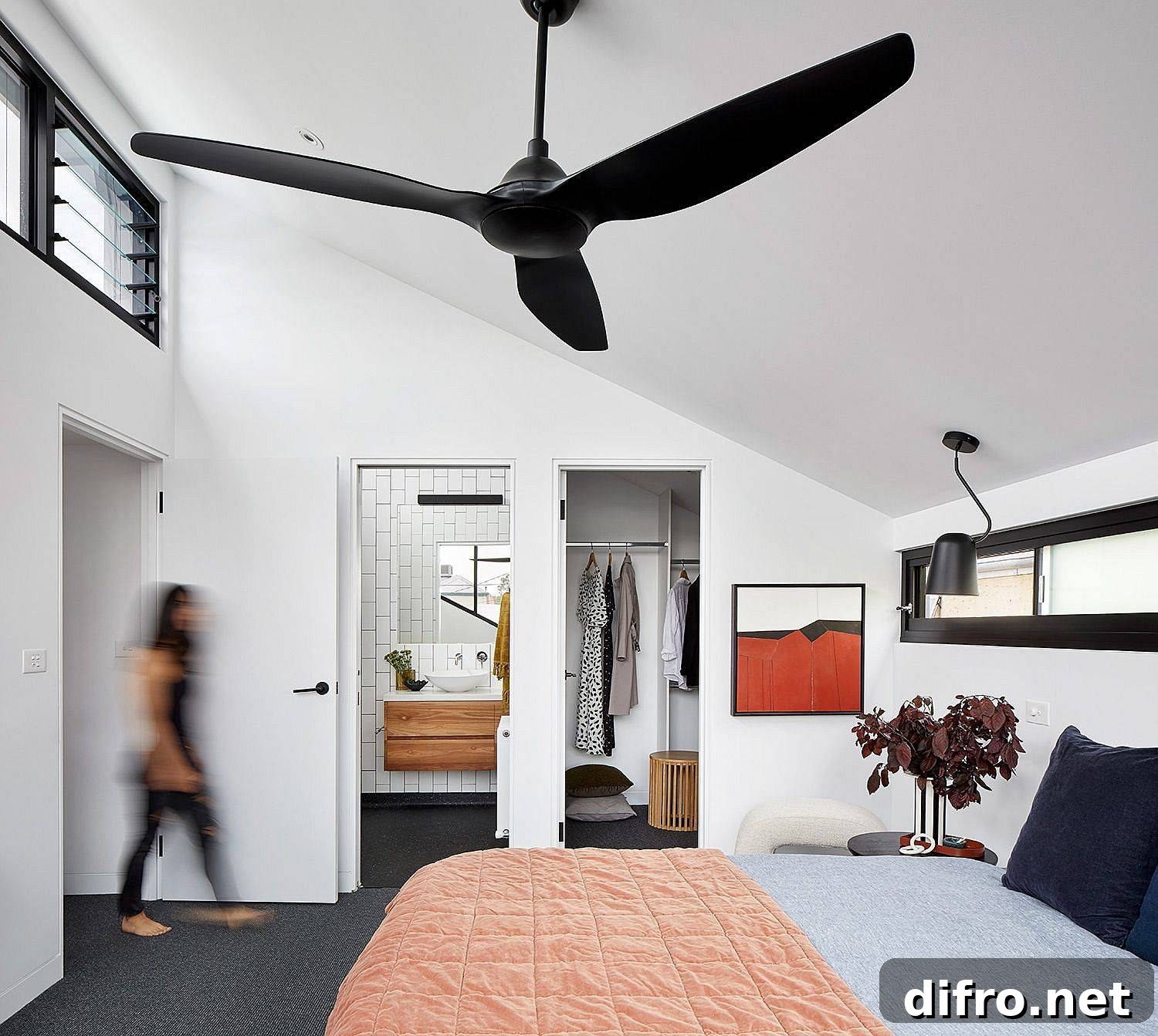 Master bedroom and two additional bedrooms in the new extension