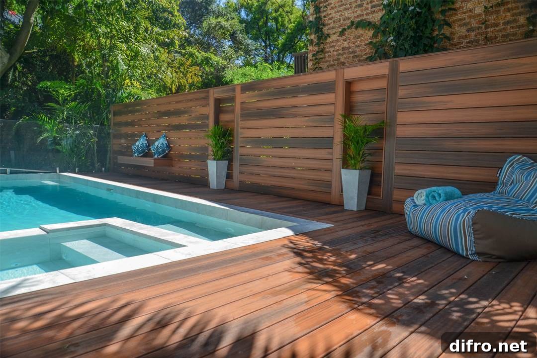 Wood Deck with Concrete Planters