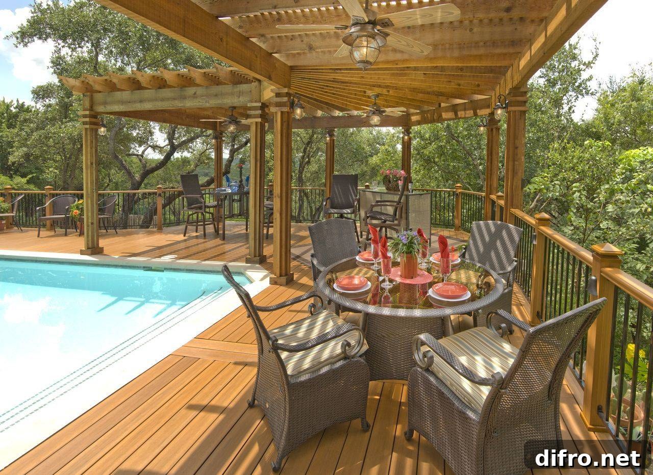 Wooden Deck with Pergola