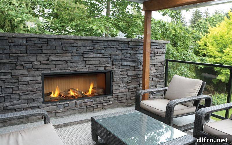 Outdoor Stone Fireplace
