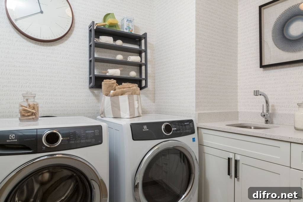 Laundry Room with Wall Art