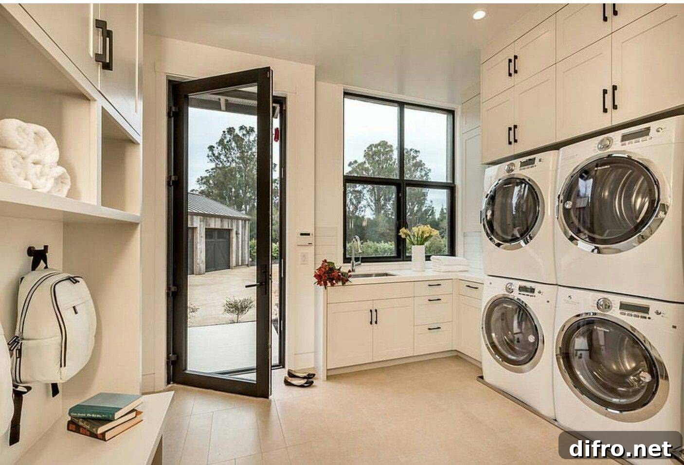 light-filled laundry room