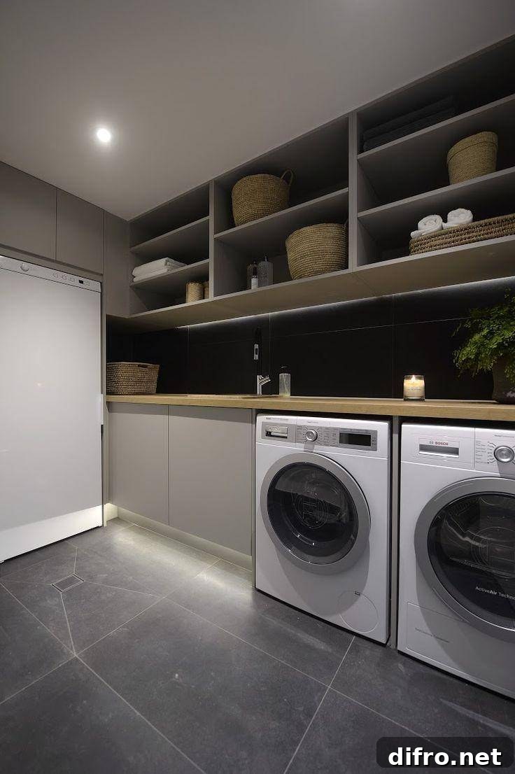 Slate floors in laundry room