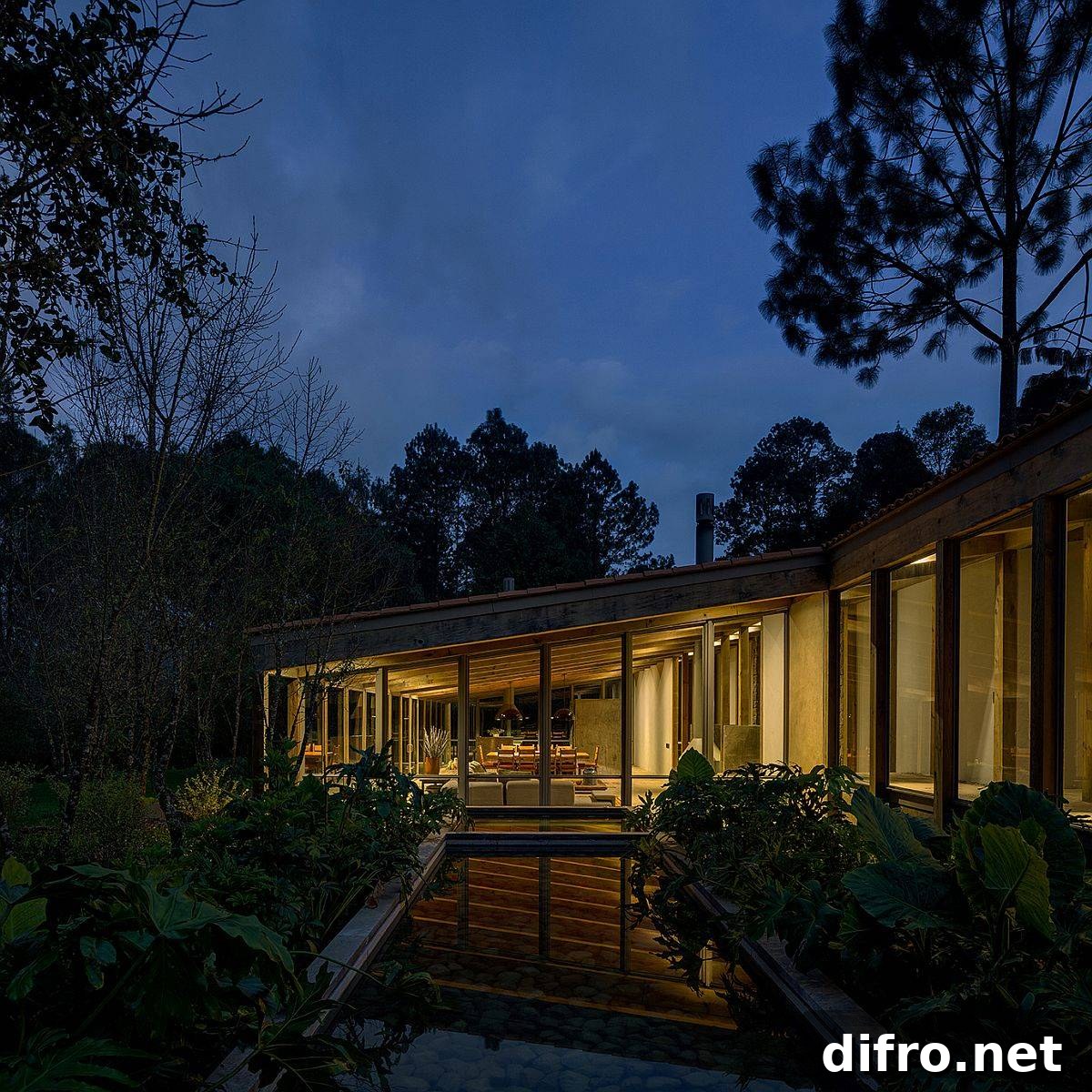 Greenery, water features and tranquil living add to the ambiance of this Mexican forest home