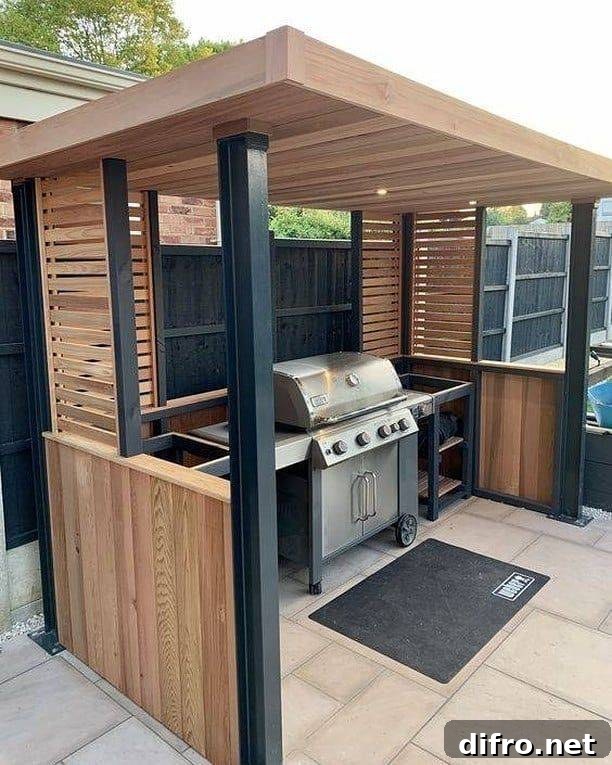 outdoor grilling area