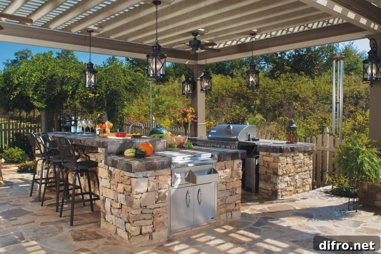 gorgeous backyard kitchen design