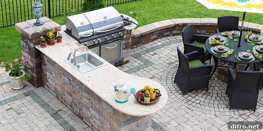 A beautiful outdoor kitchen