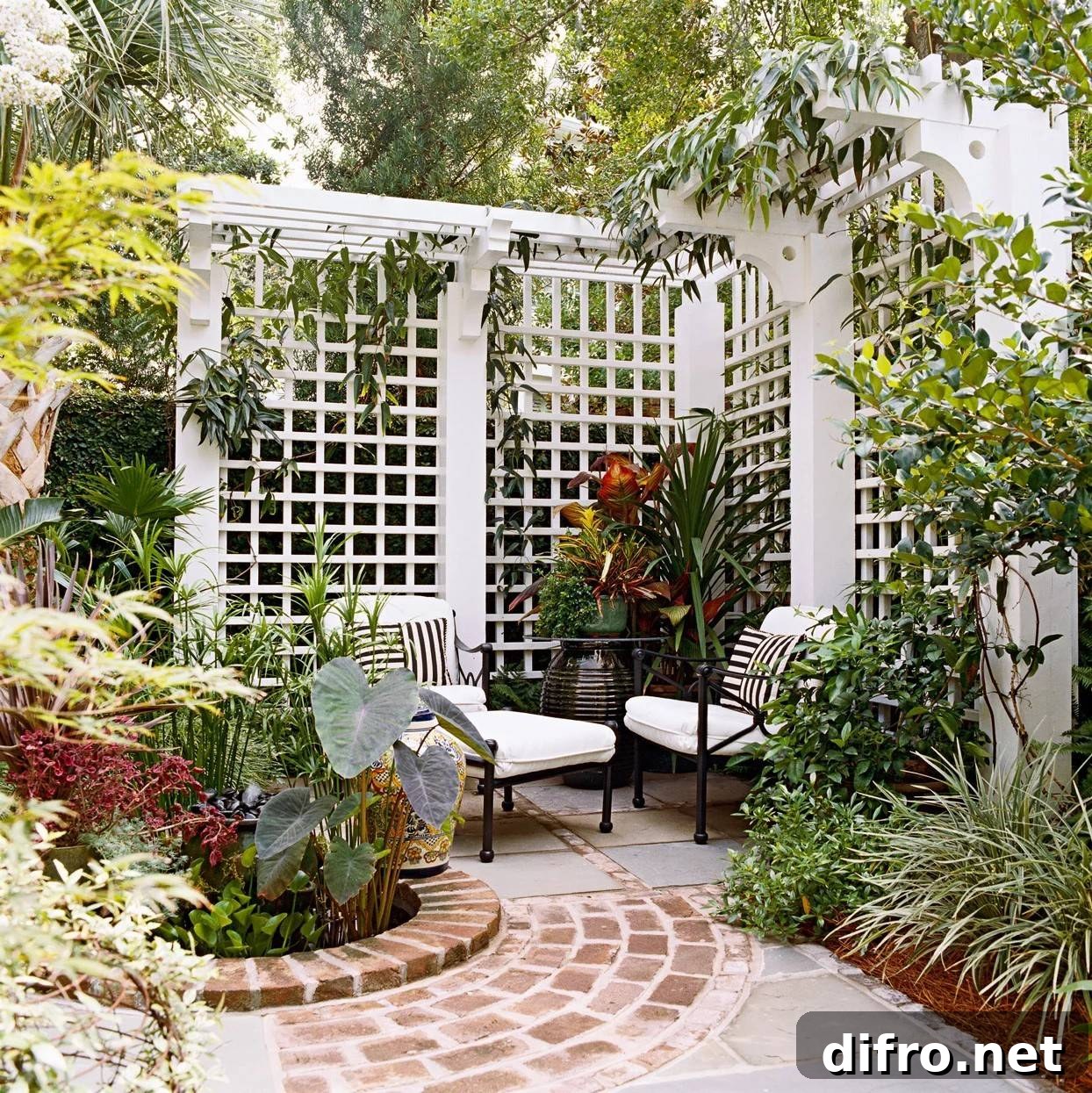 white wooden lattice privacy fence