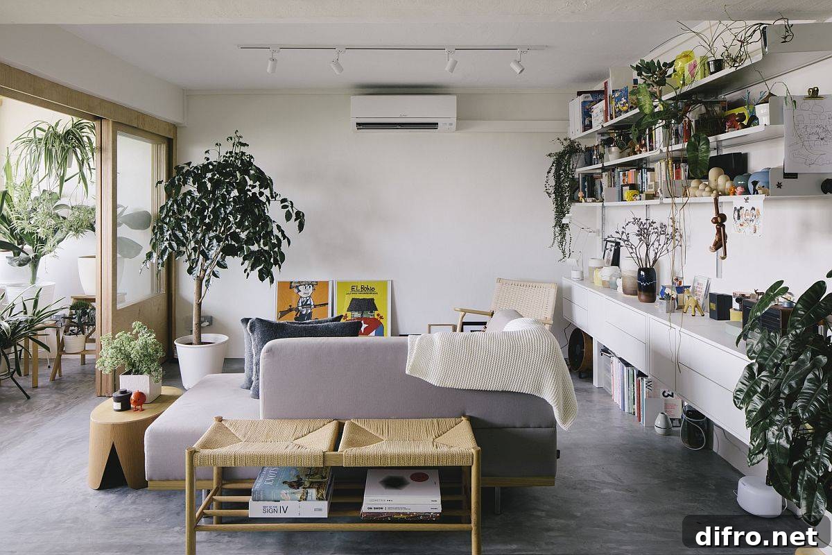 Balcony extending the living area with glass doors open