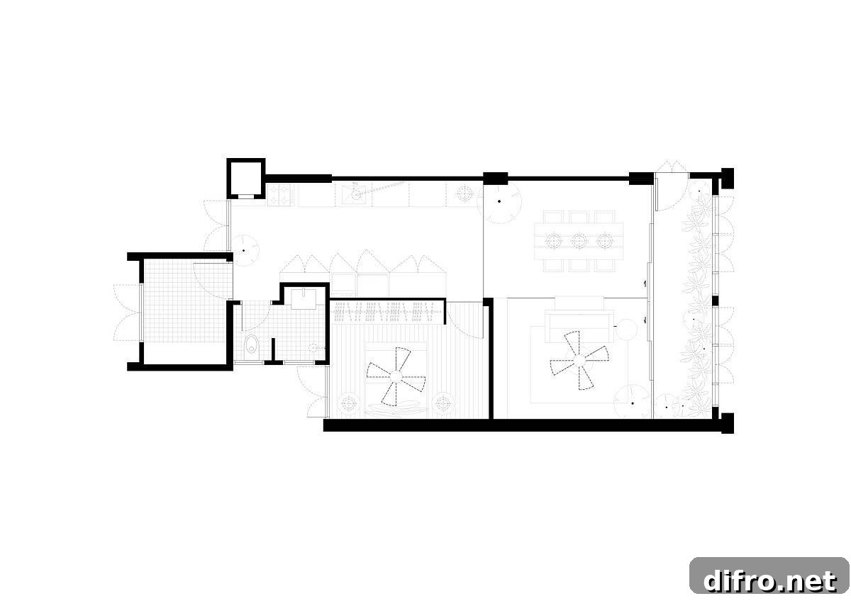 Floor plan of the renovated Bukit Merah Apartment