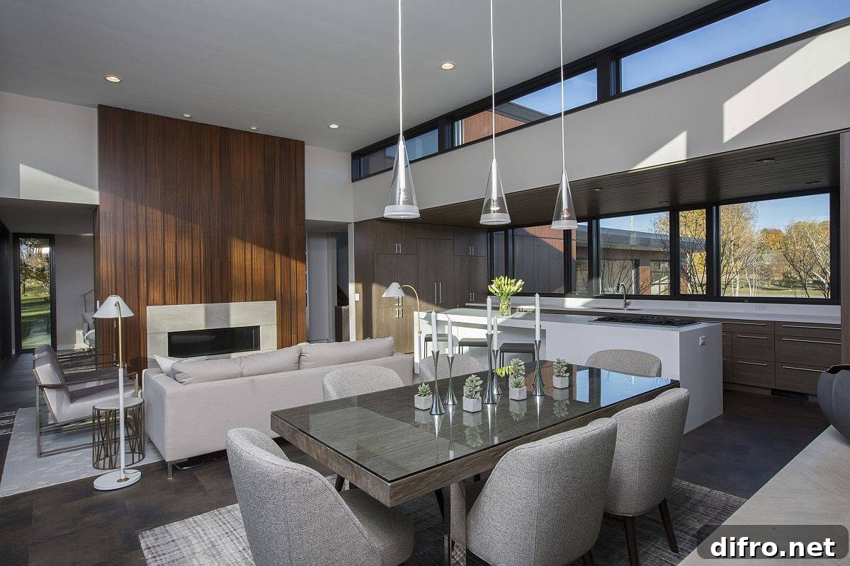 Understated interior in gray, white and wood