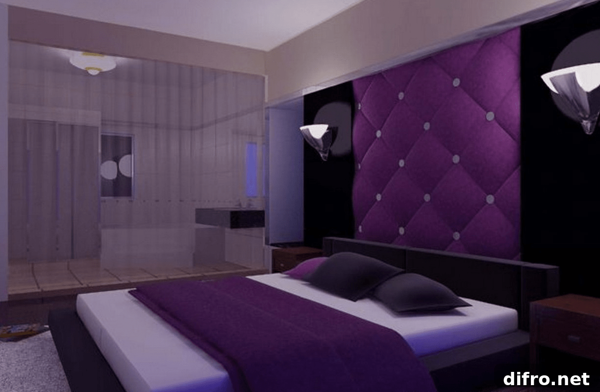 Black and purple interior