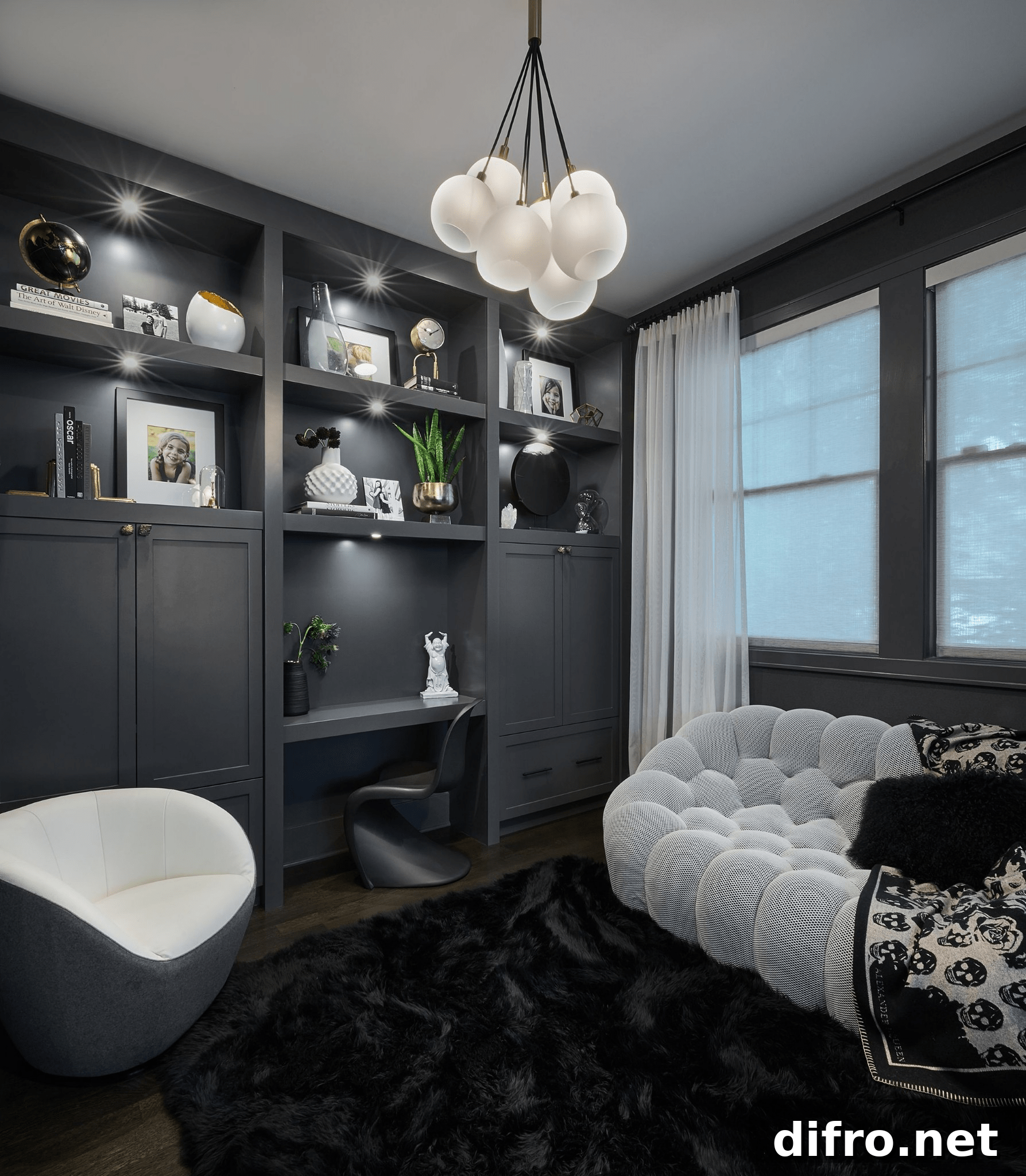 Black and gray interior