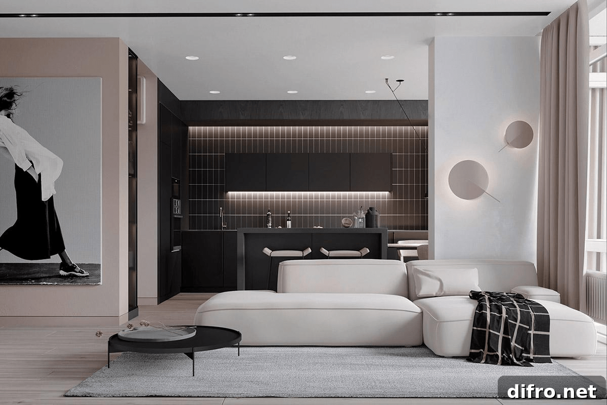 Black and beige interior