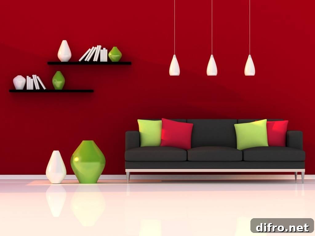Black and red interior