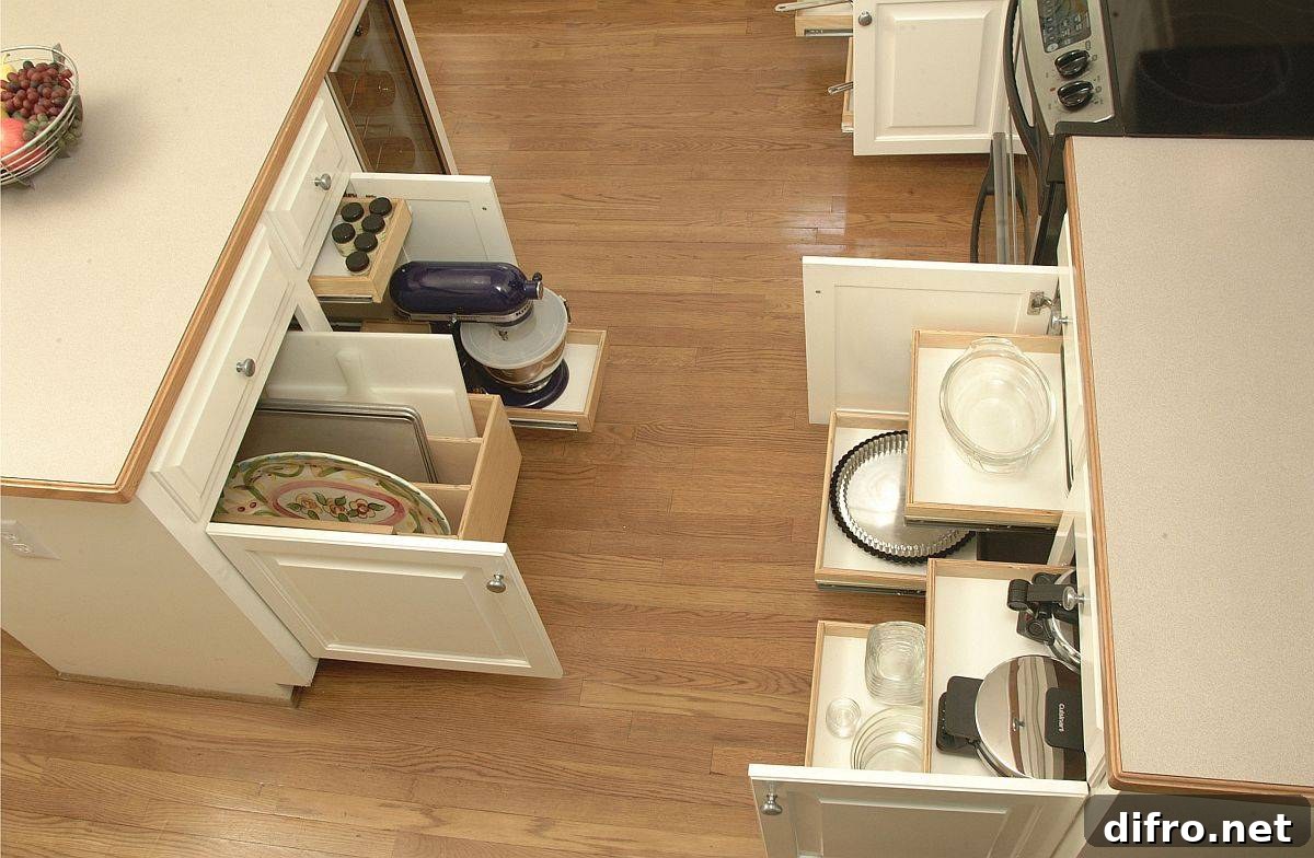 Innovative glide-out shelves save space