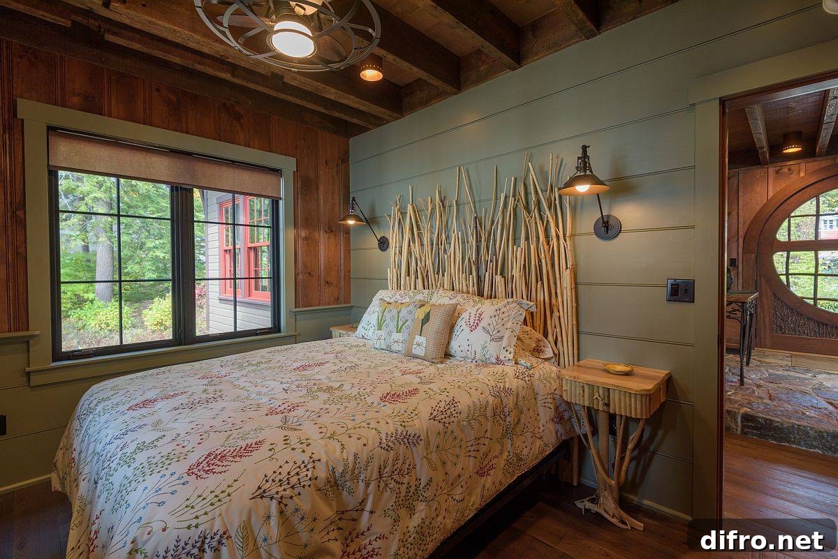 Innovative rustic headboard design