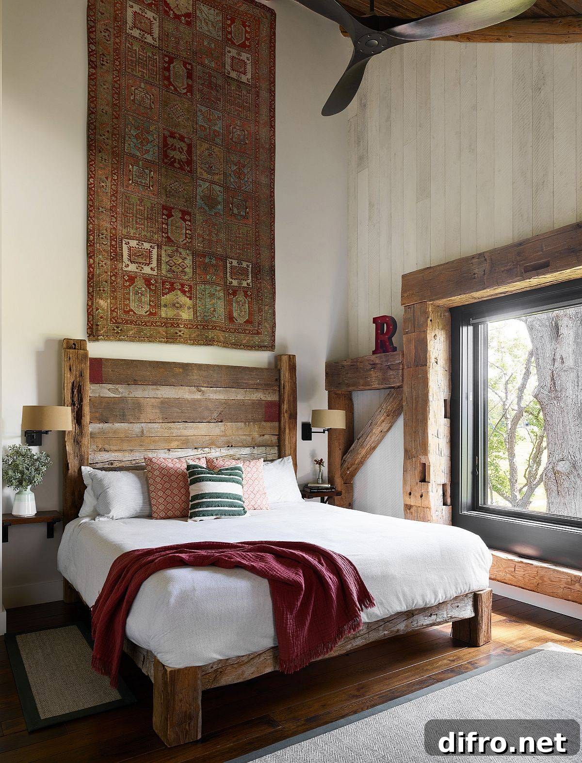 Cozy rustic style bedroom