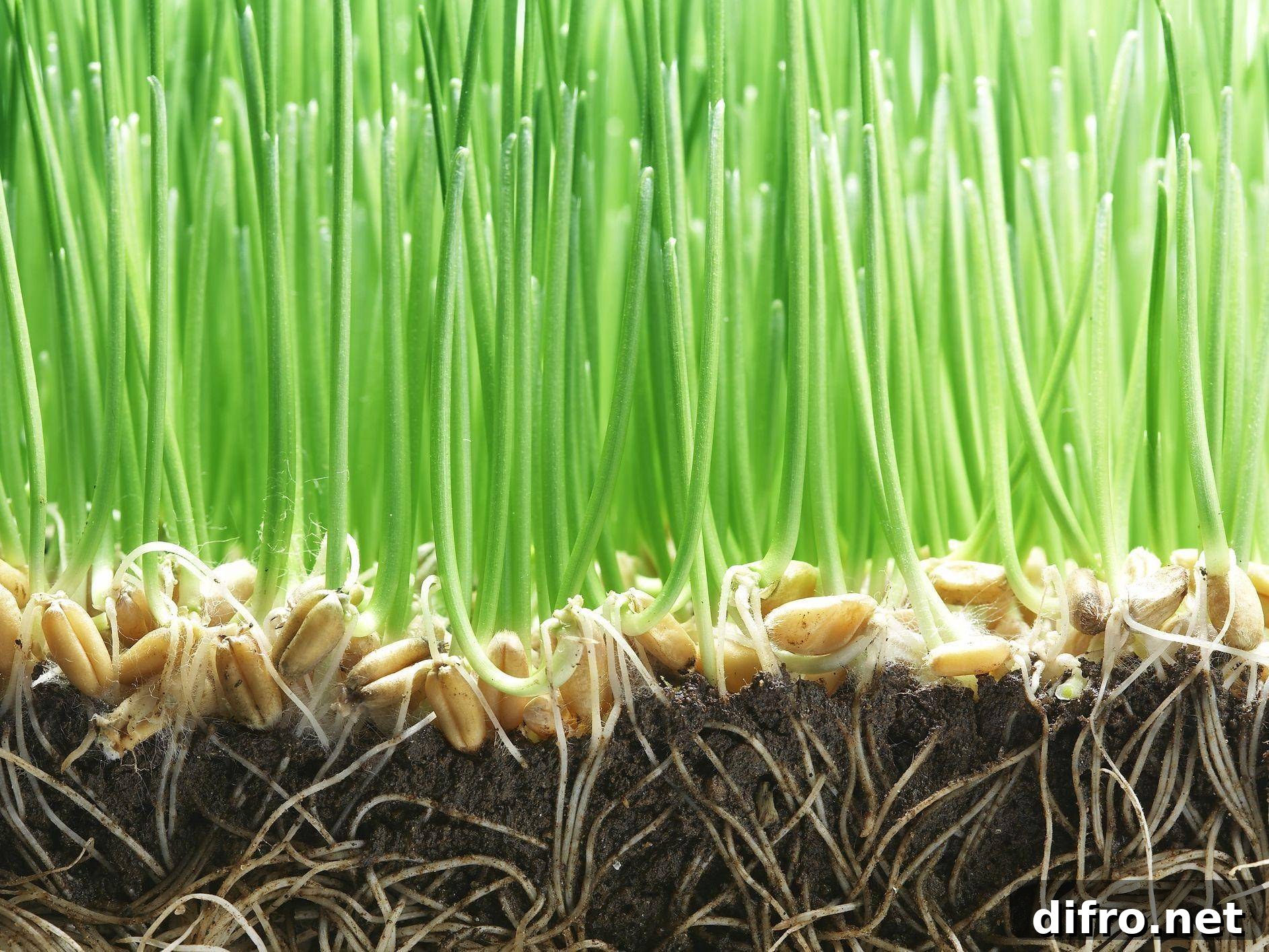 close up of growing grass 