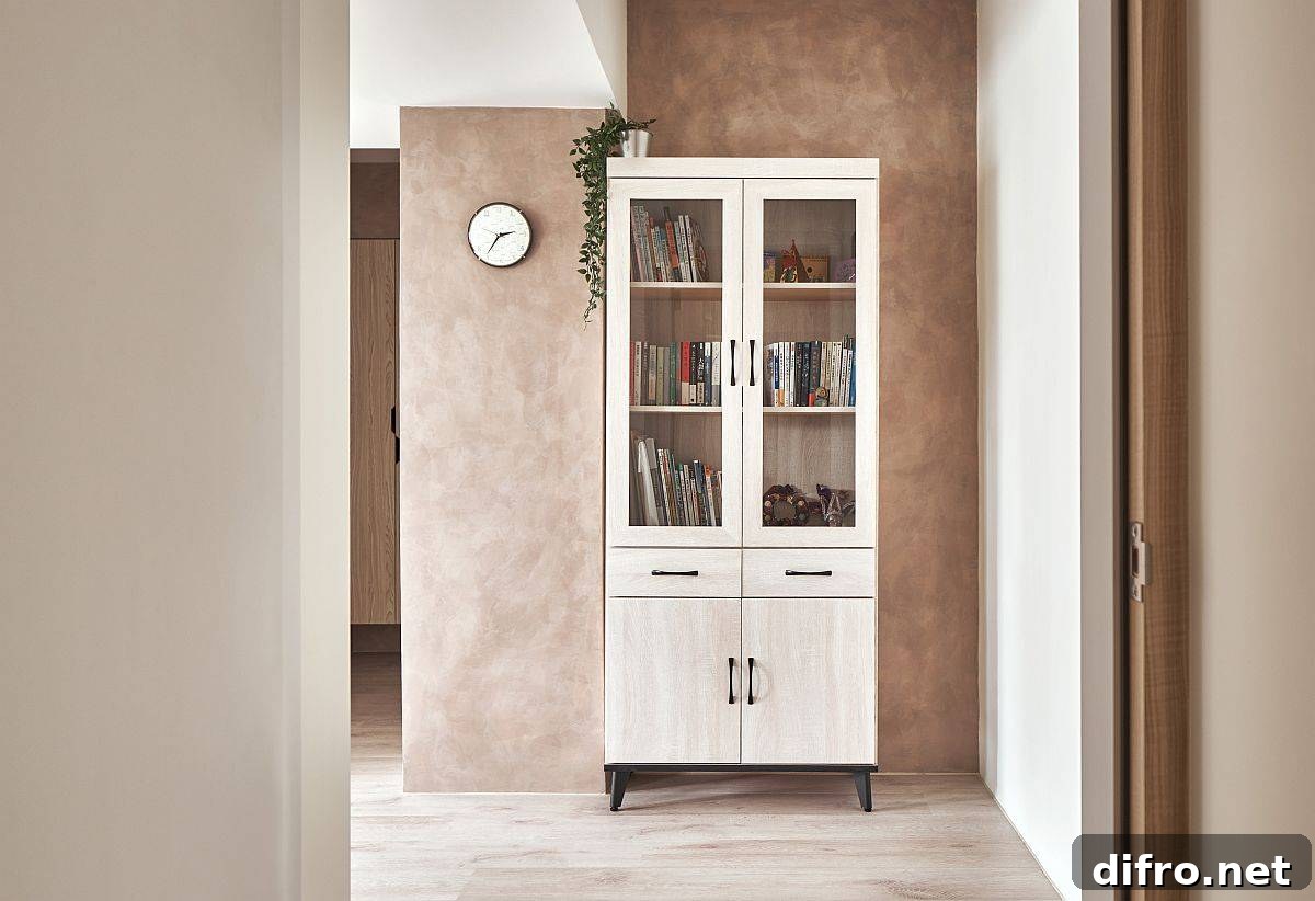 Hallway storage solutions that maximize space in a small Taipei apartment