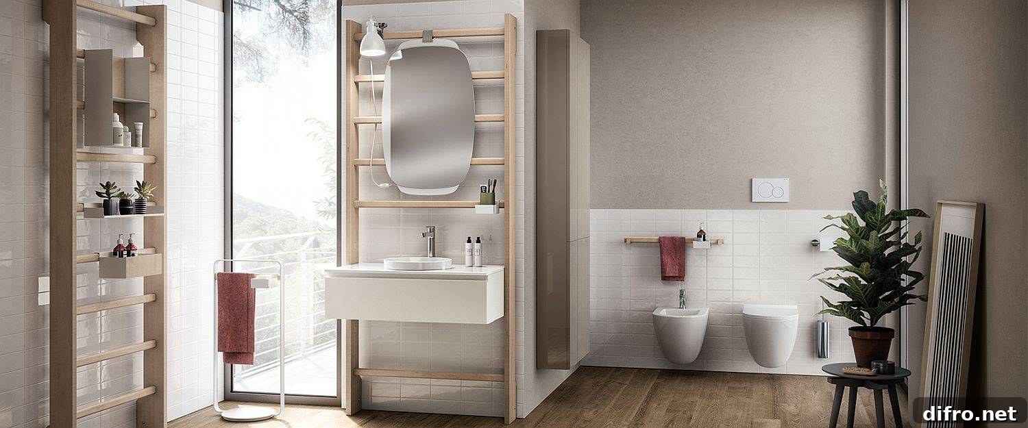 Custom units and storage shelves mimic gymnastics wall bars