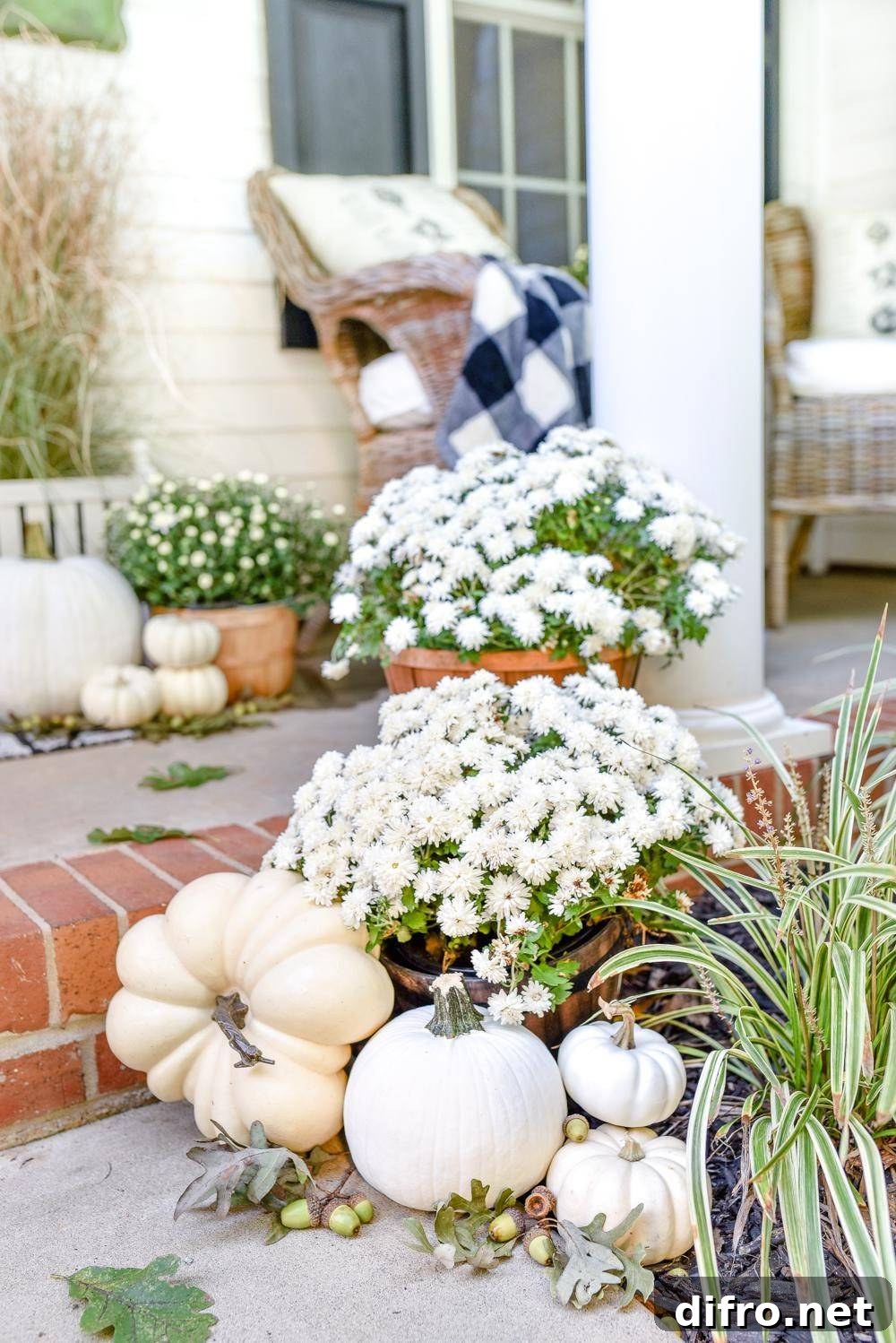 Pumpkins on porch