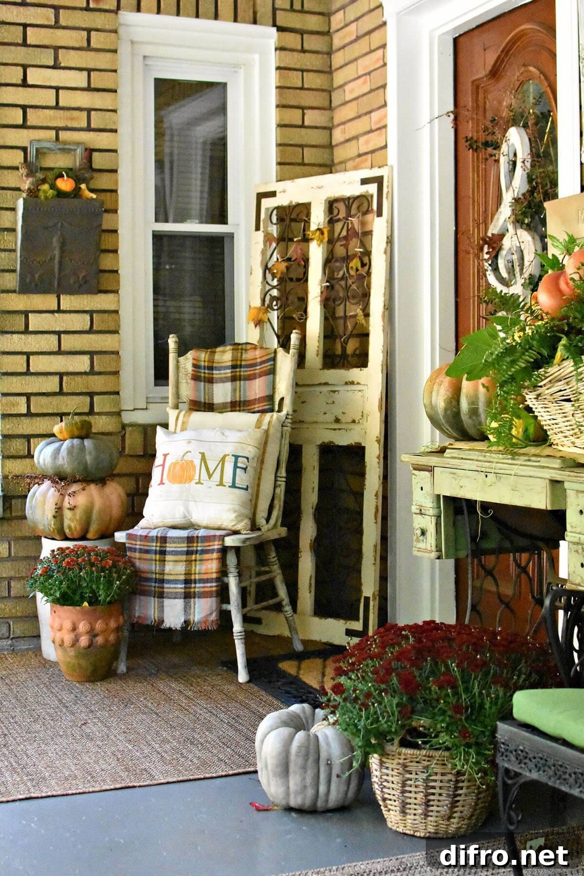 Styled fall porch