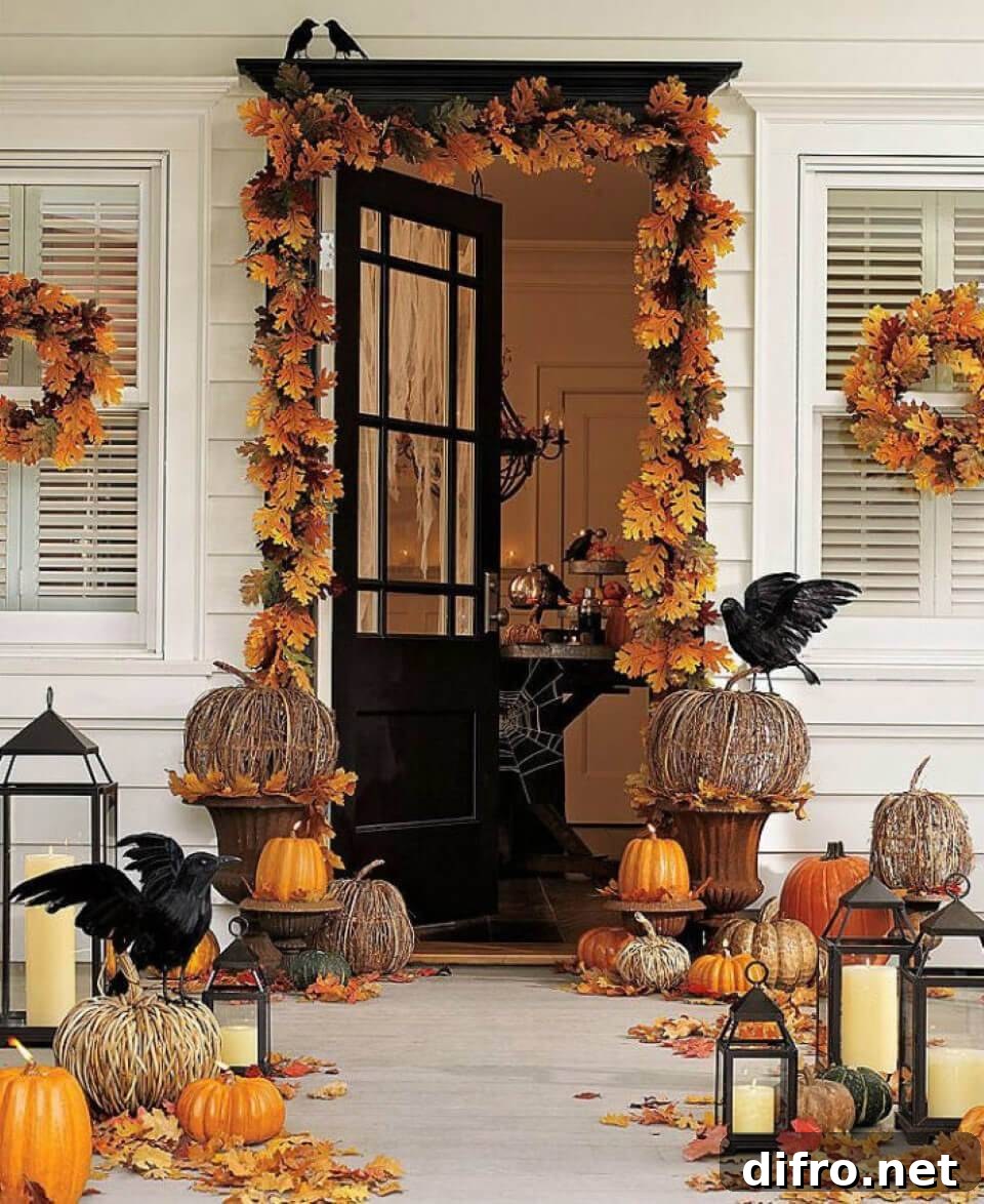 Orange themed porch